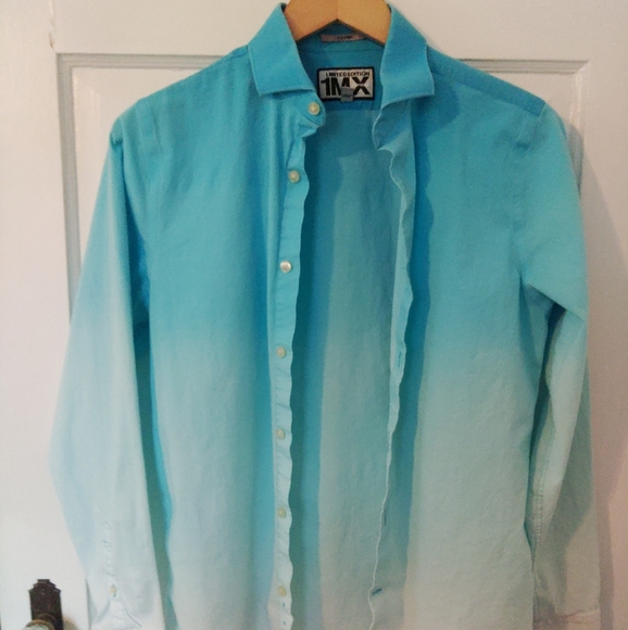 Express limited edition long sleeve button down sz small blue - Picture 3 of 5